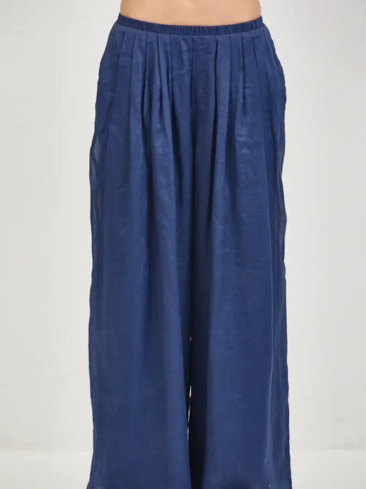 Linen Trousers - Navy