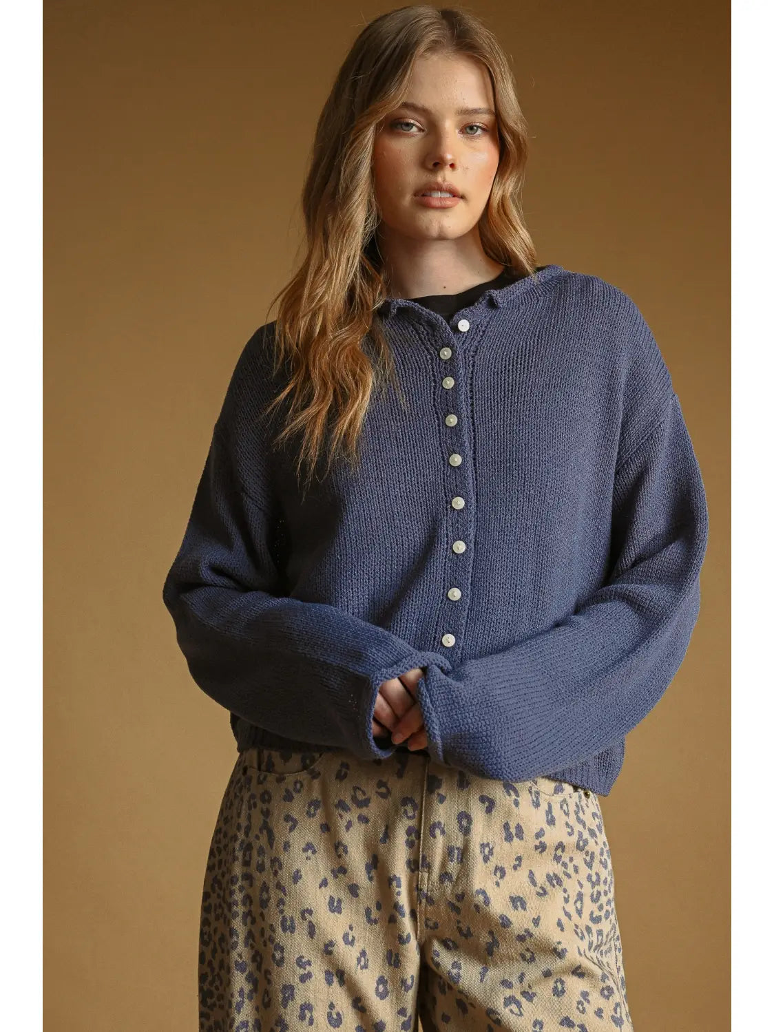 Button Front Cardigan - Nightfall