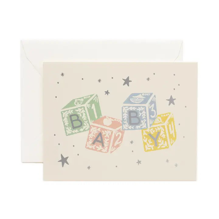 Rifle Paper Co. - Baby Card - Baby Blocks