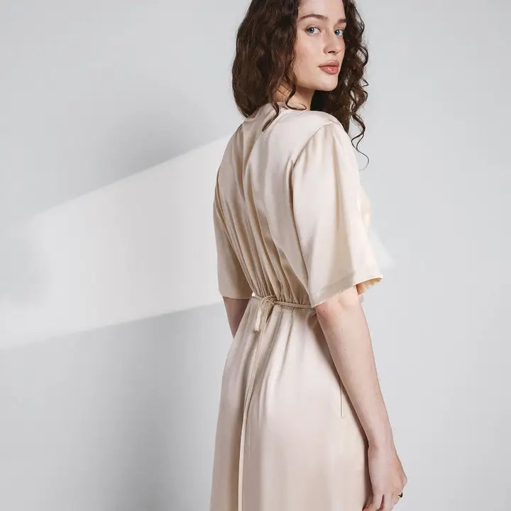 Lunya - Washable Silk Wrap Dress - Swan White