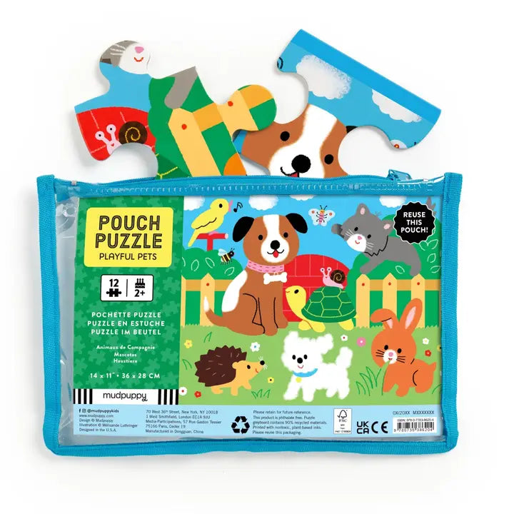 Mudpuppy - Pouch Puzzle - Playful Pets