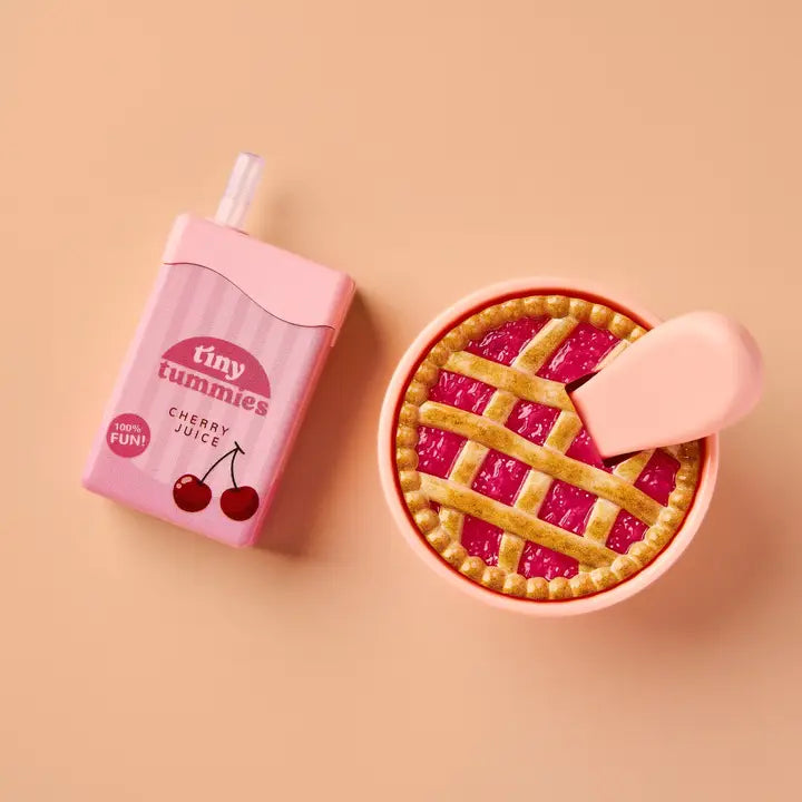 Tiny Harlow - Tiny Tummies Set - Cherry Pie Bowl and Juice Box
