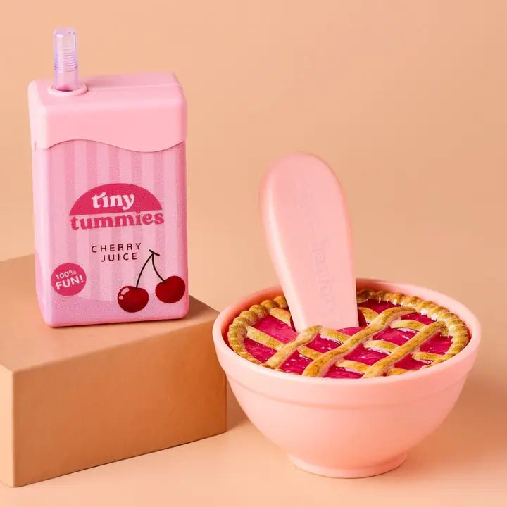 Tiny Harlow - Tiny Tummies Set - Cherry Pie Bowl and Juice Box