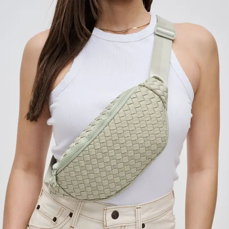 Aim High - Woven Neoprene Belt Bag - Sage