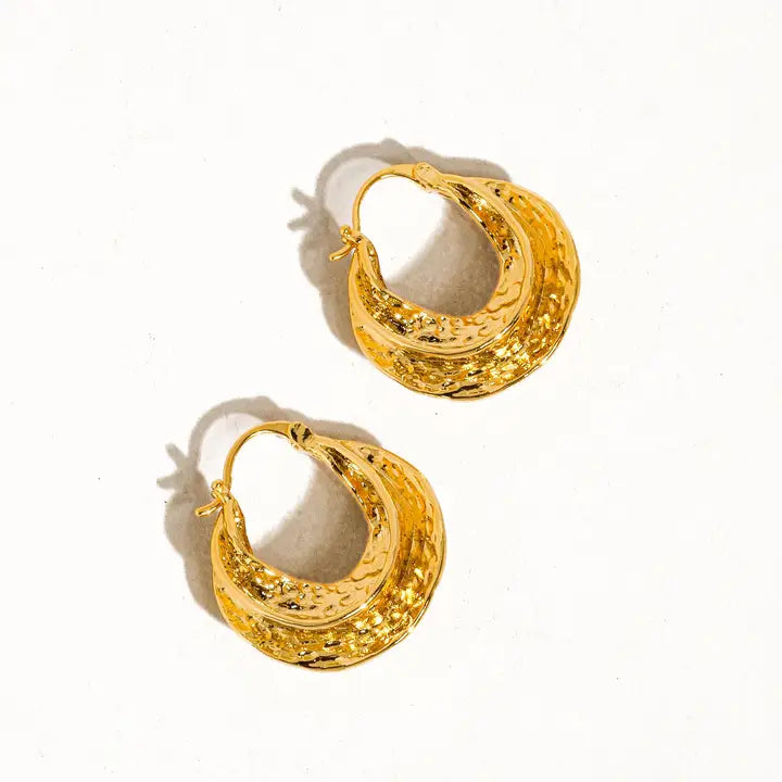 Winfred 18K Gold Swirl Hoop Earring