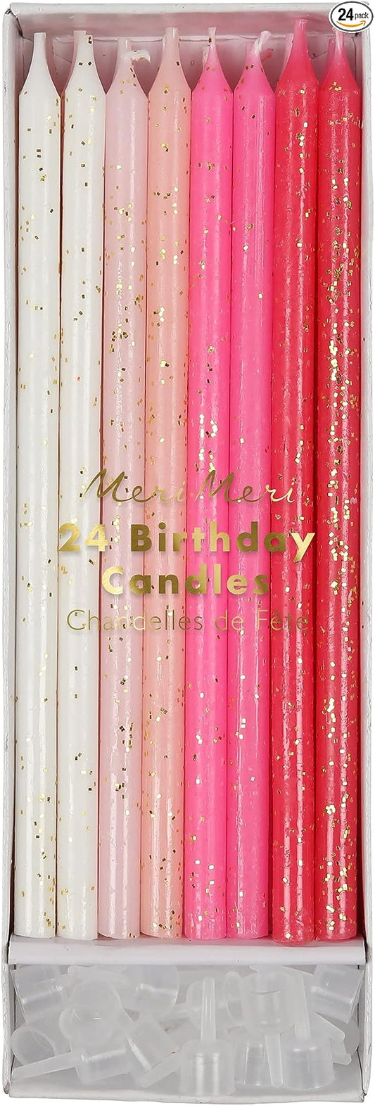 Meri Meri - Pink Glitter Candles