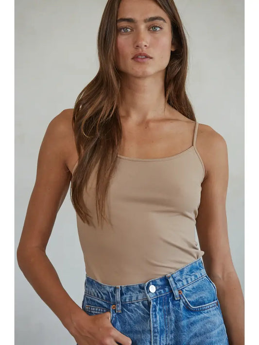 Basic Full Length Cami - Almond