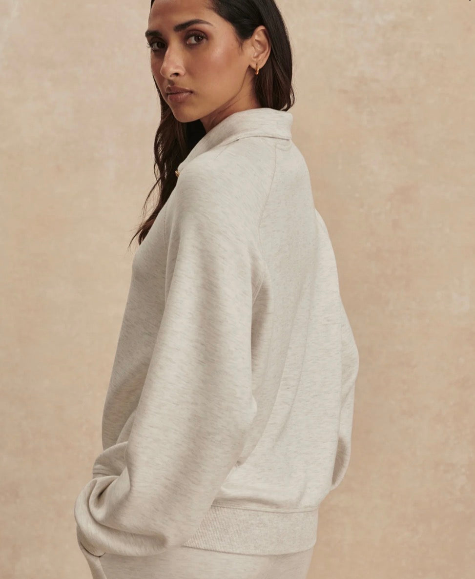 Varley - Selene Half Zip Sweat - Ivory Marl