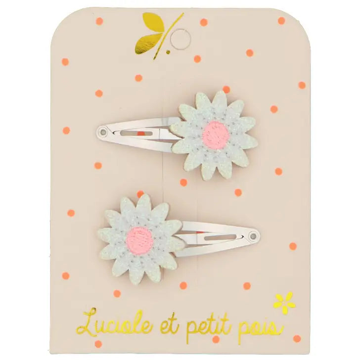 Luciole et Petit Pois - Pink Daisy Hair Clips
