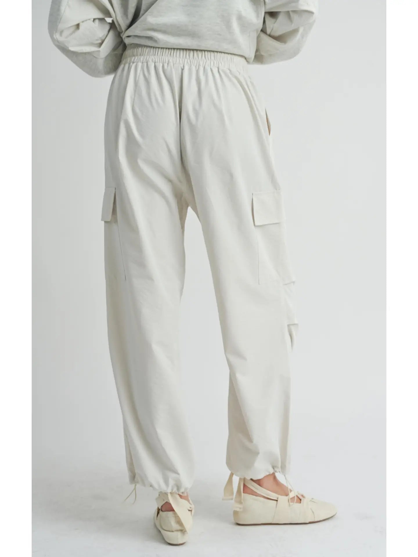 Vita Elastic Cargo Pants - Ivory