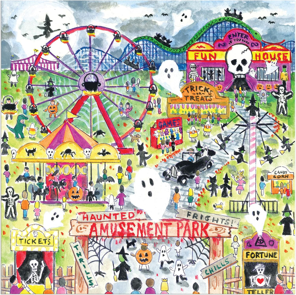 Haunted Amusement Park - 500 Piece Puzzle by Michael Storrings