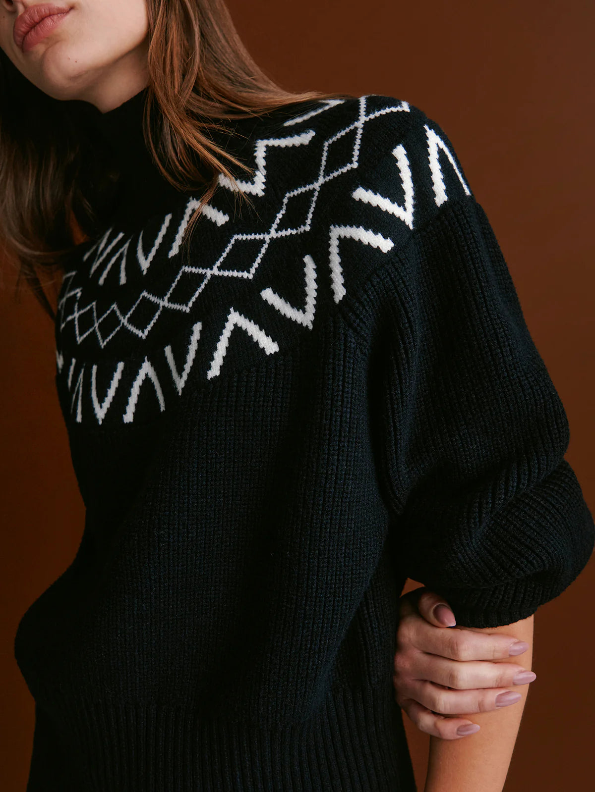 Varley - Marcie Fairisle Yoke Knit - Black