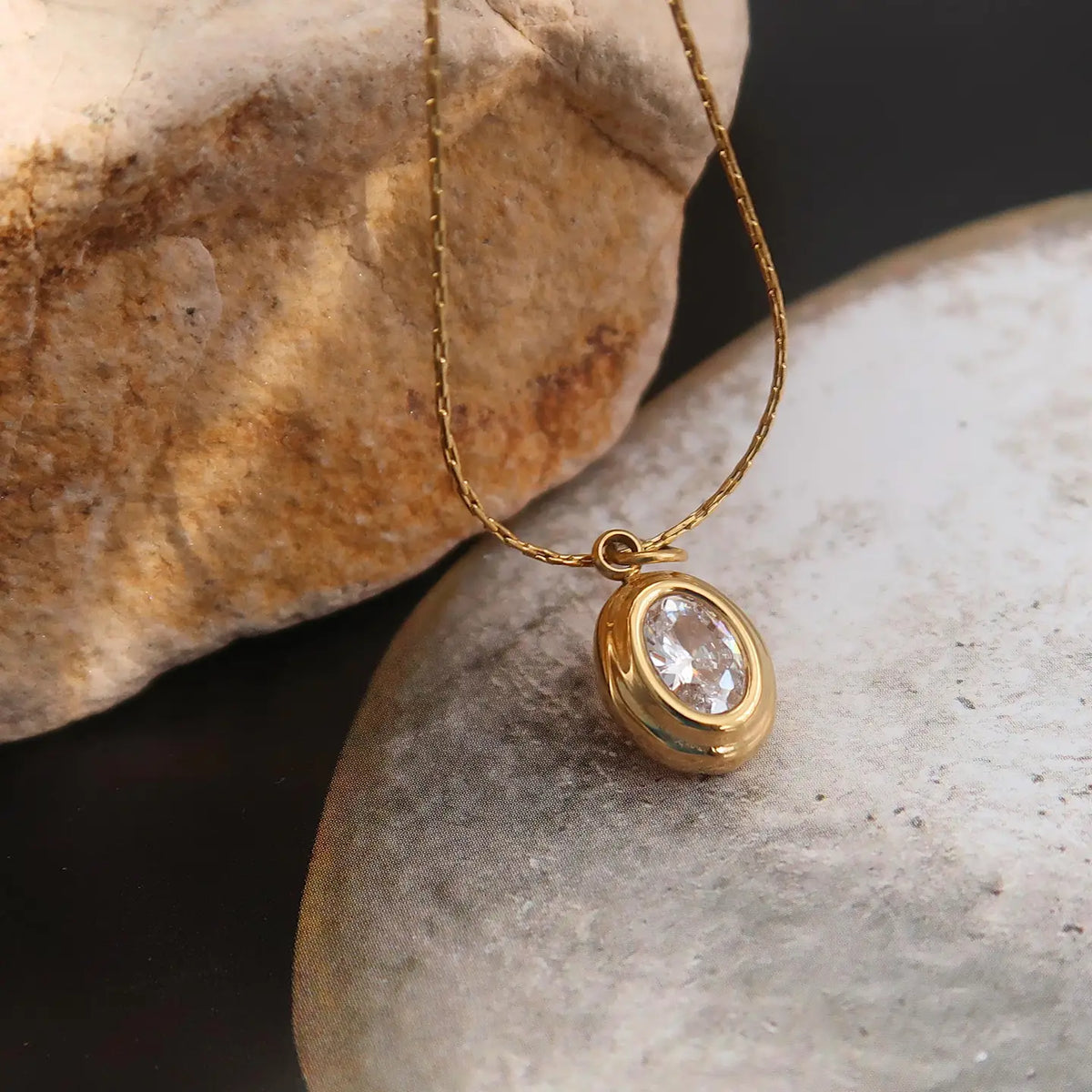 Cornelia 18K Non-Tarnish Gemstone Necklace - Yellow Gold