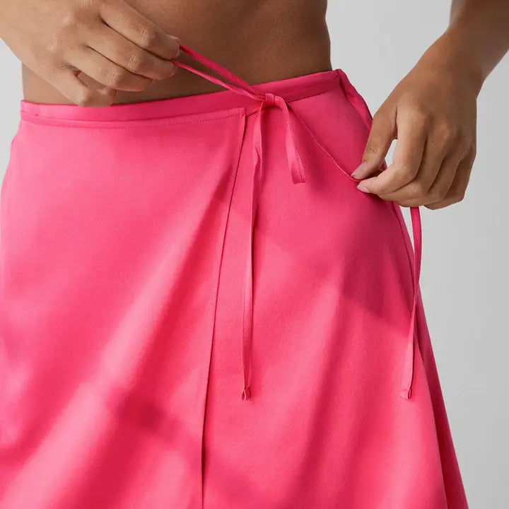 Lunya - Washable Silk Wrap Sleep Skirt - Rapturous Flamingo