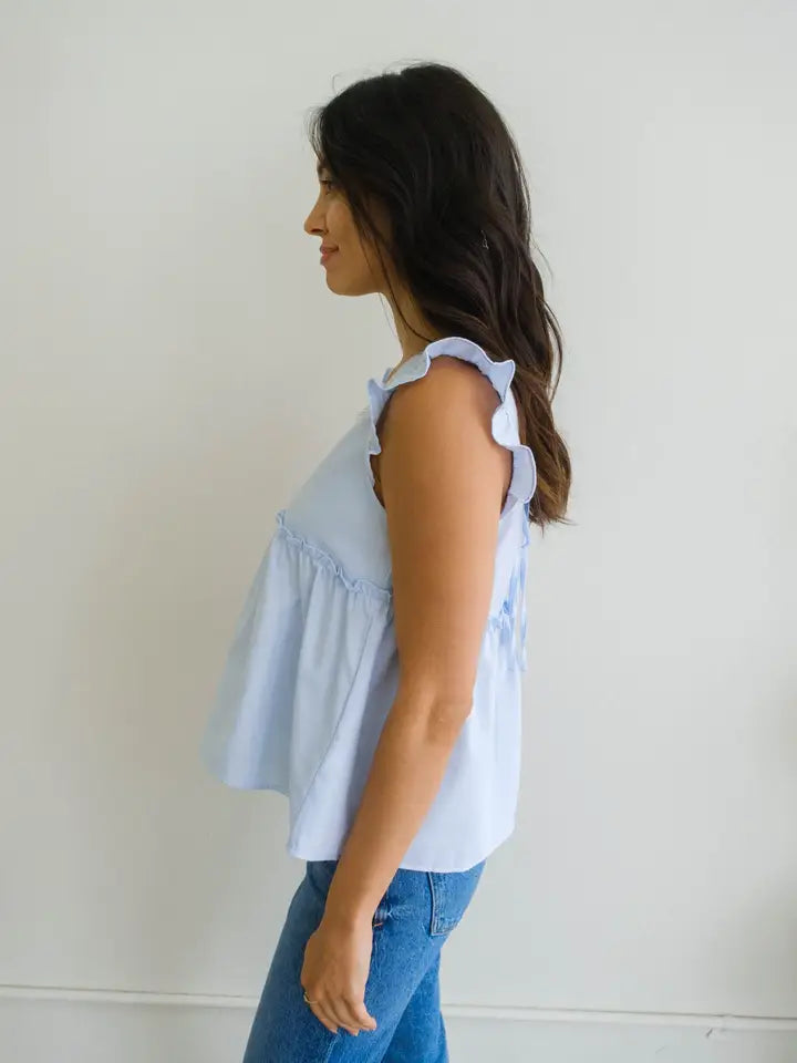 Poppy Cotton Blouse - Chambray