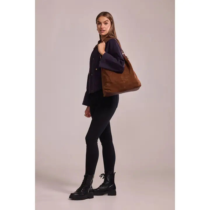 Celina Suede Bag - Camel