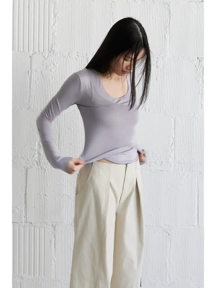 The Madison Top - Light Grey