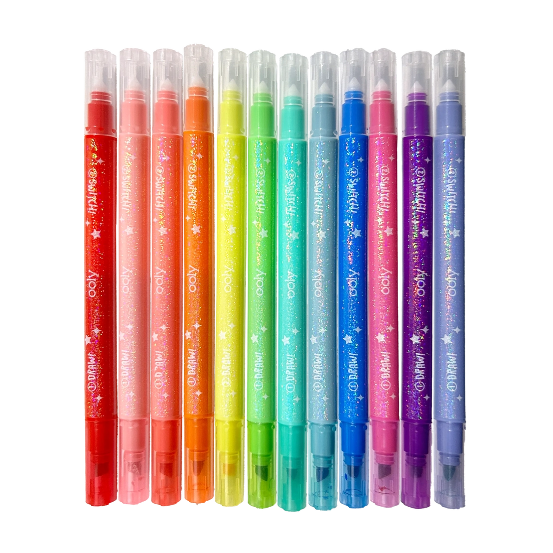 Ooly - Switch-Eroo!: Sparkle Glittery Color-Changing Markers - Set of 12