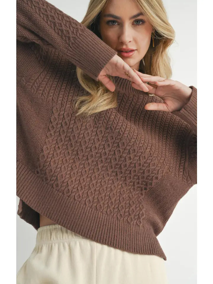 Liss Turtleneck Sweater - Brown