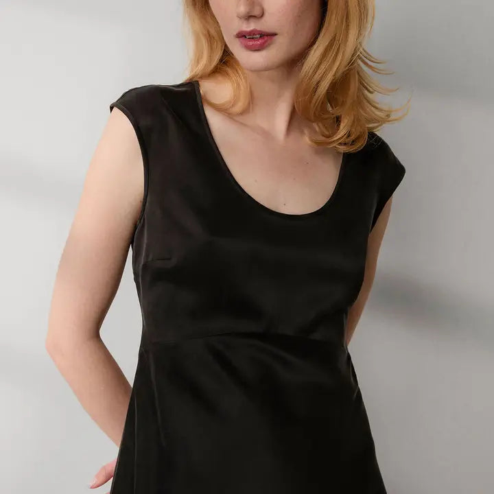 Lunya - Washable Silk Cap Sleeve Mini Dress - Black
