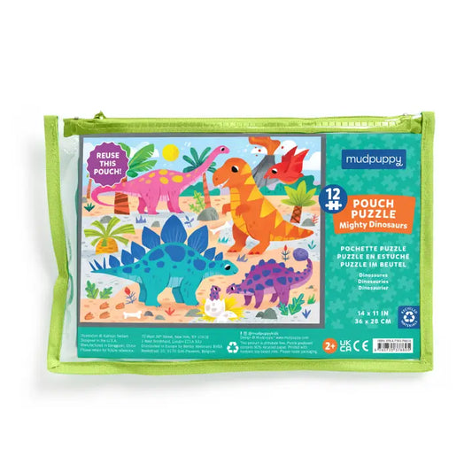 Mudpuppy - Pouch Puzzle - Mighty Dinosaurs