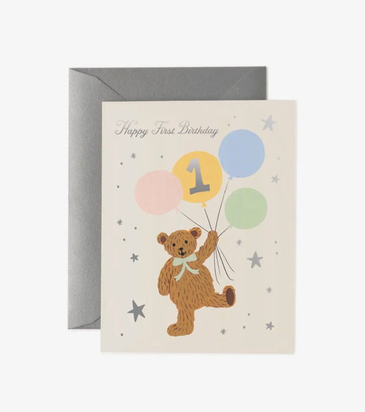 Rifle Paper Co. - Birthday Card - First Birthday Bear
