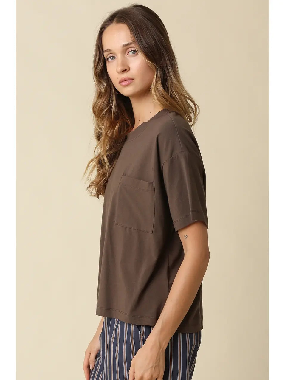 Elora Relaxed Tee - Brown