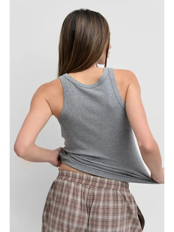 The Arden Top - Heather Grey