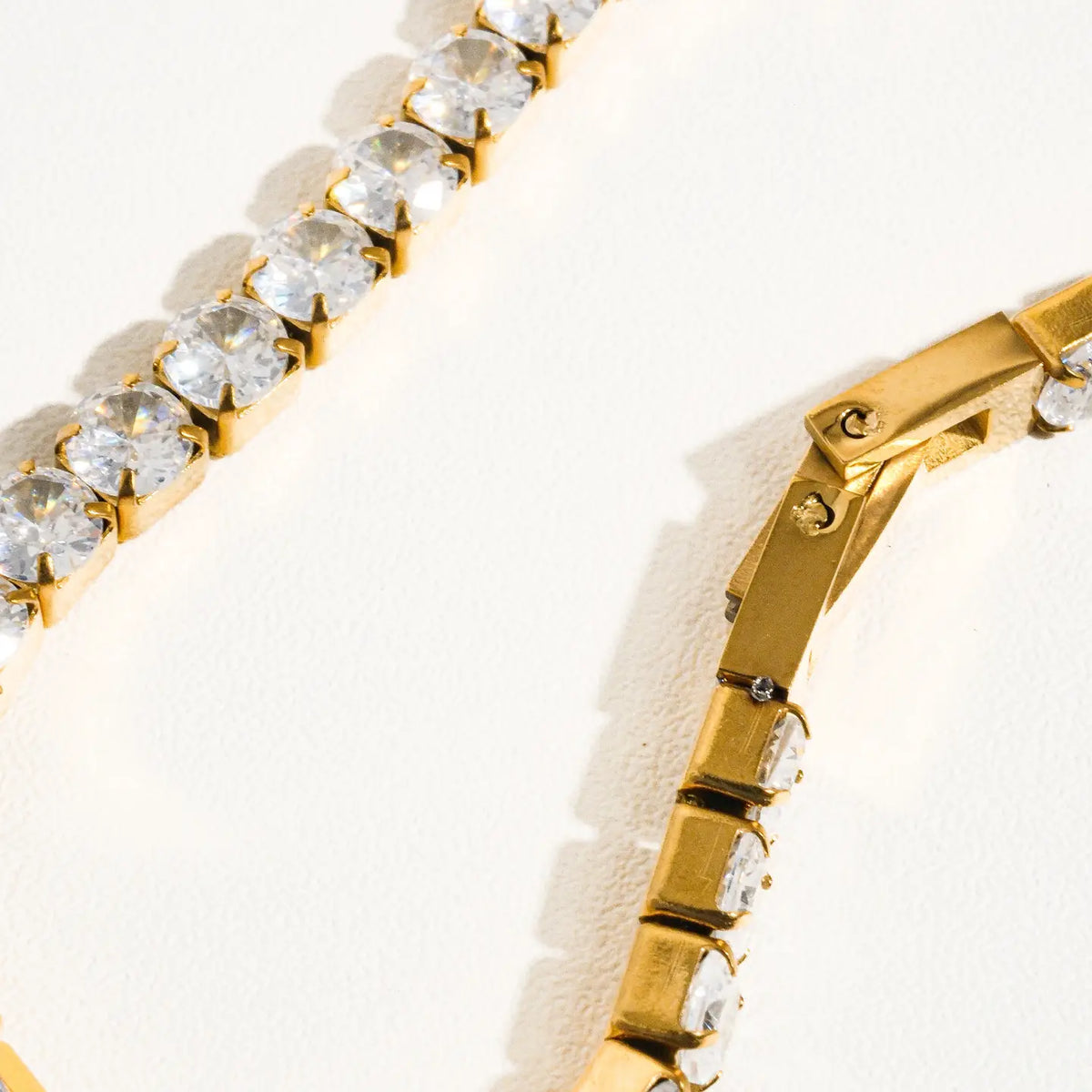 Rene Non-Tarnish Rhinestone Bracelet - Yellow Gold