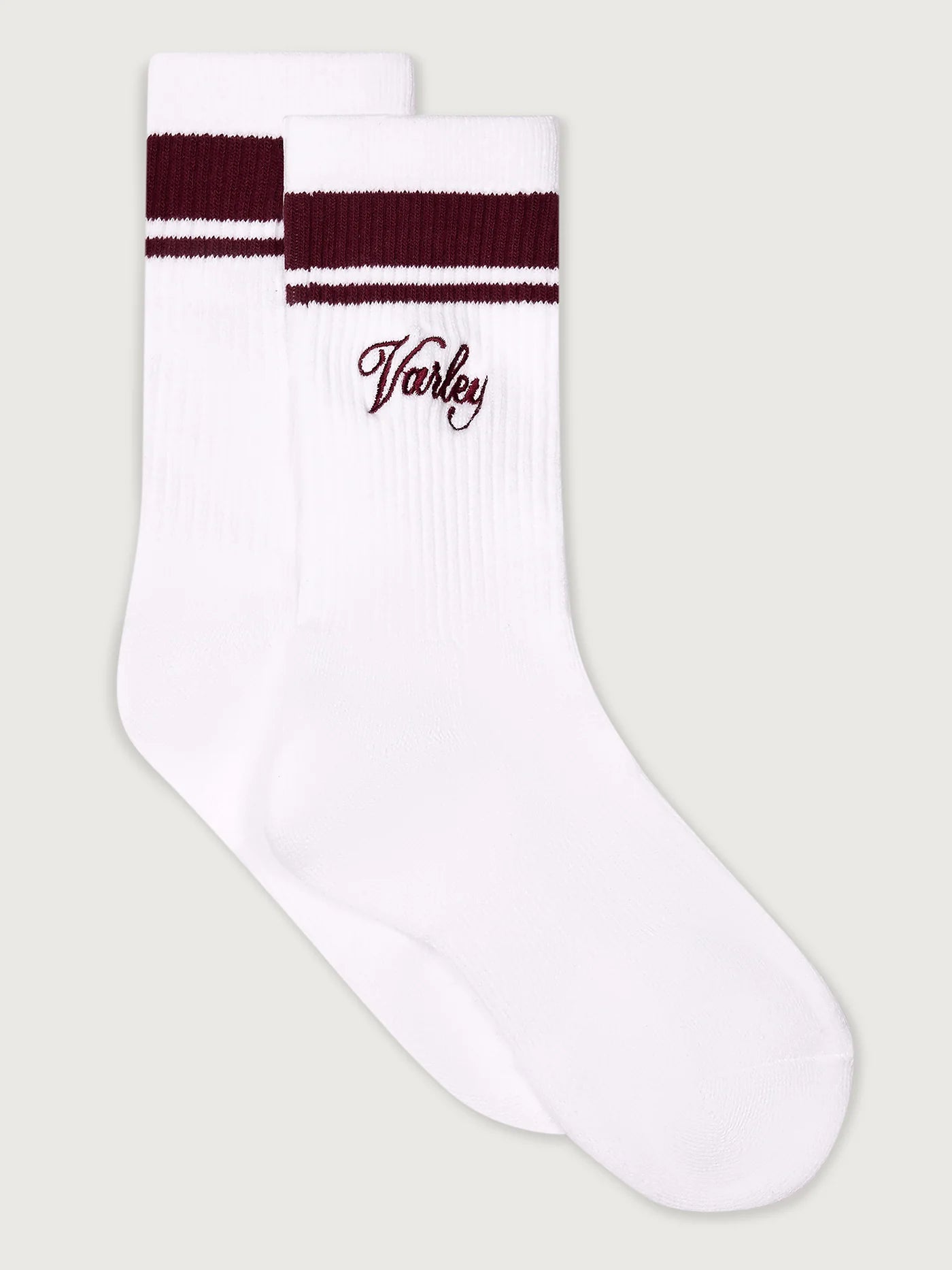 Varley - Lamar Club Stripe Sock - White/Port