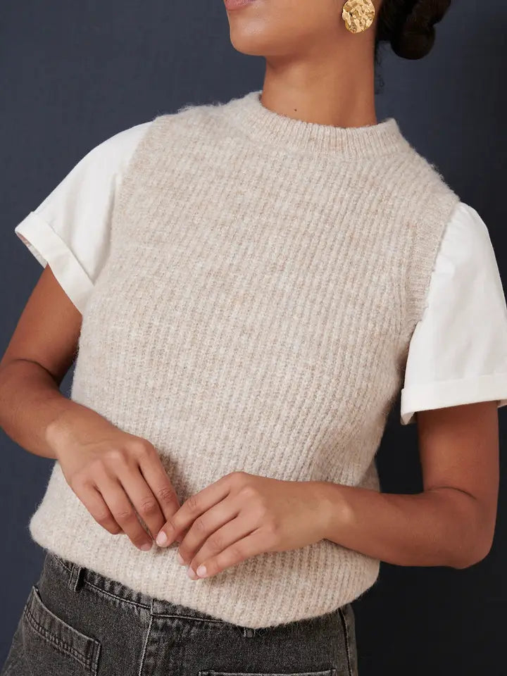 Sleeveless Sweater - Tiny - Oat