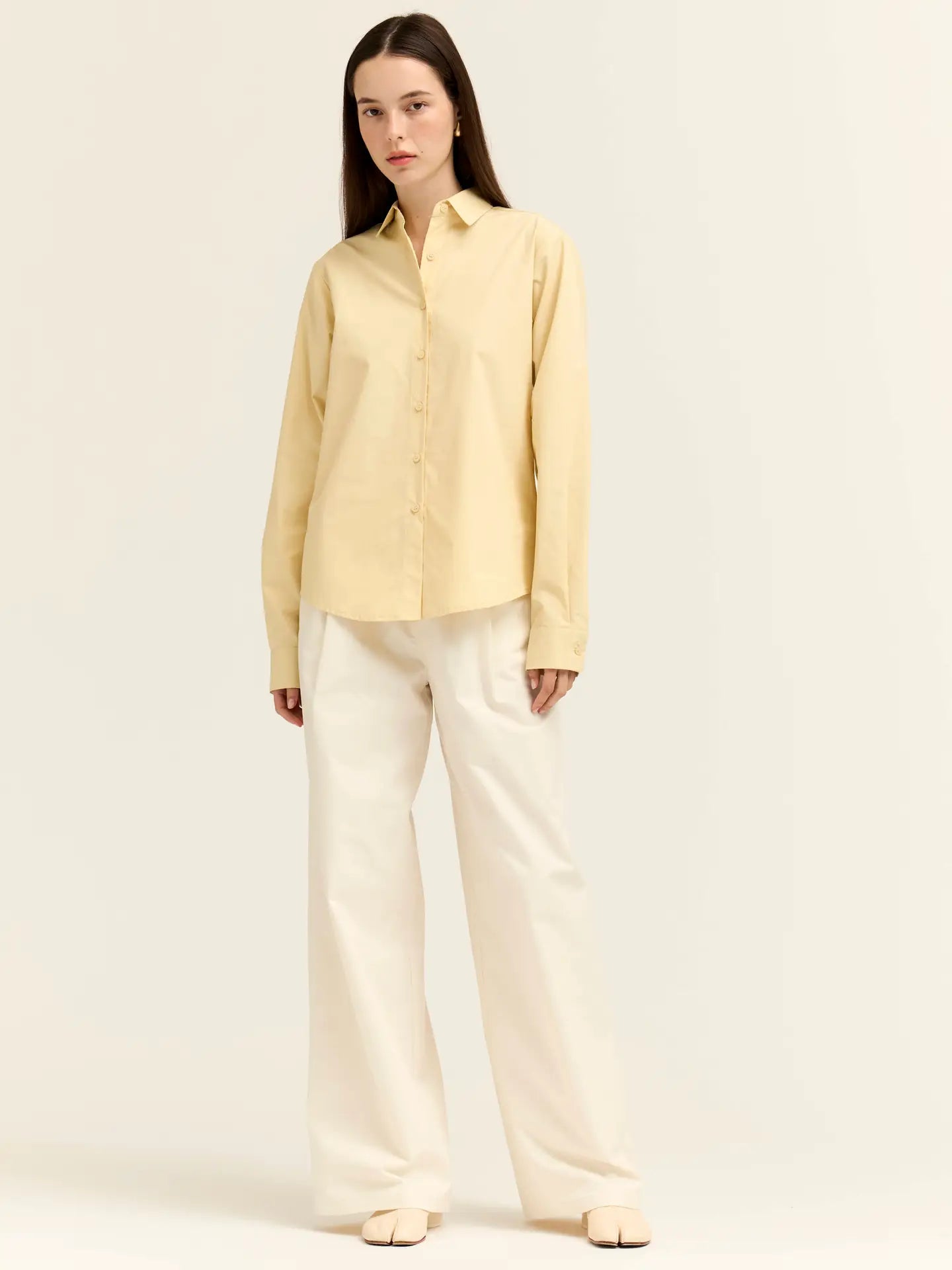 Grade + Gather - Poplin Basic Shirt - Butter Yellow