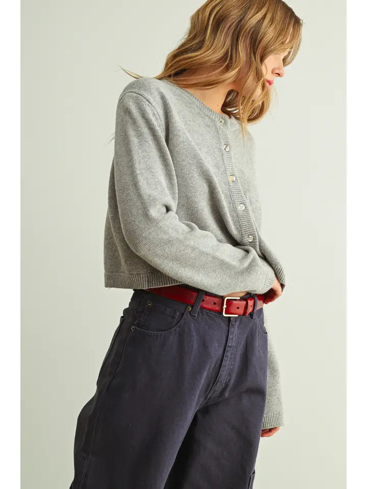 Knitted Cardigan - Gray
