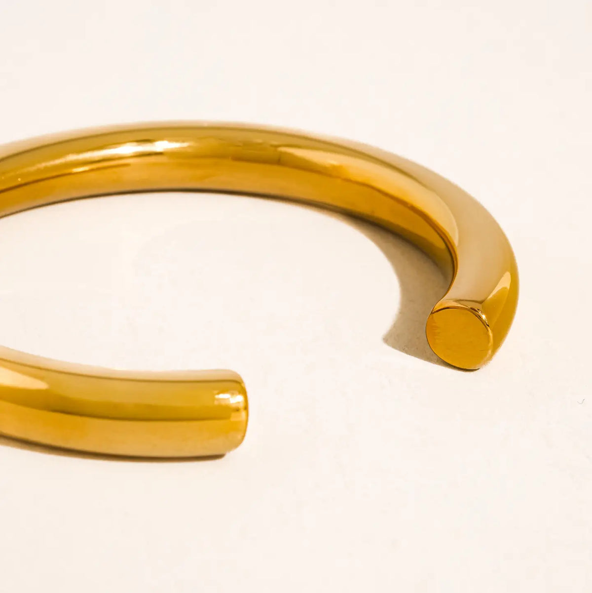 Roussel 18K Gold Non-Tarnish Classic Cuff Bangle - Yellow Gold