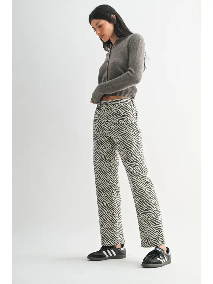 High Rise Vintage Straight - Zebra