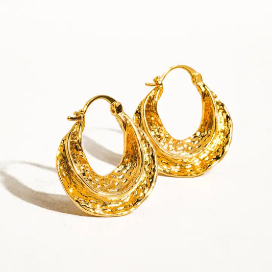 Winfred 18K Gold Swirl Hoop Earring