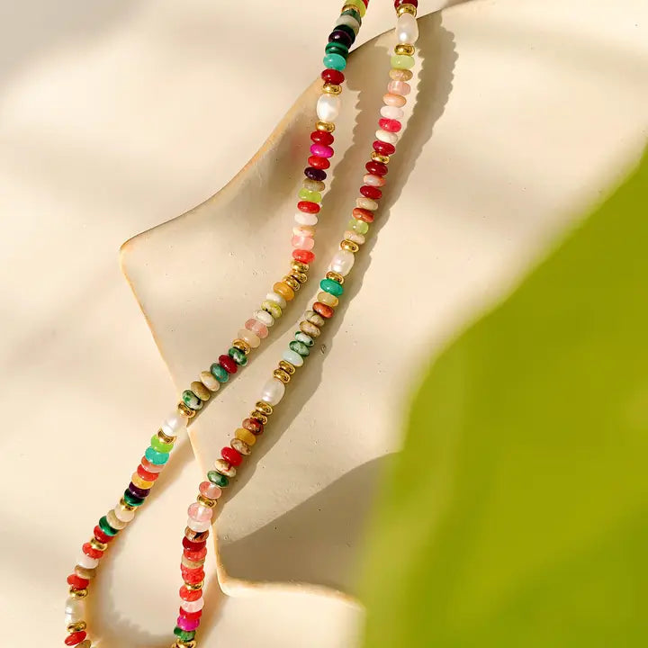 Sunny Non-Tarnish Boho Color Beaded Necklace