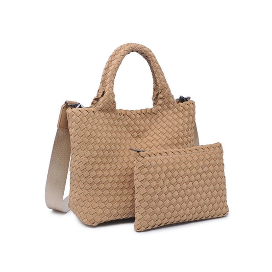 Sol and Selene: Sky's The Limit - Small Woven Neoprene Crossbody - Nude