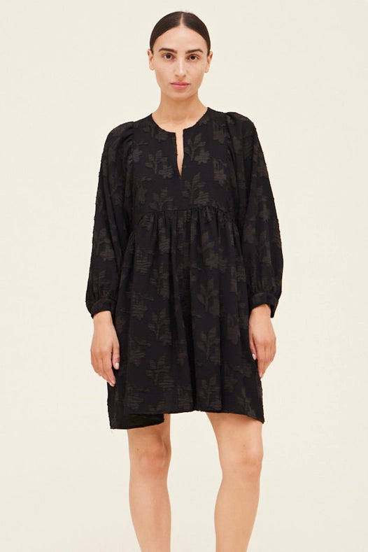 Grade + Gather - Jacquard Mini Dress - Black