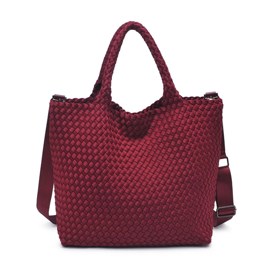 Sky's The Limit - Medium Woven Neoprene Tote - Wine