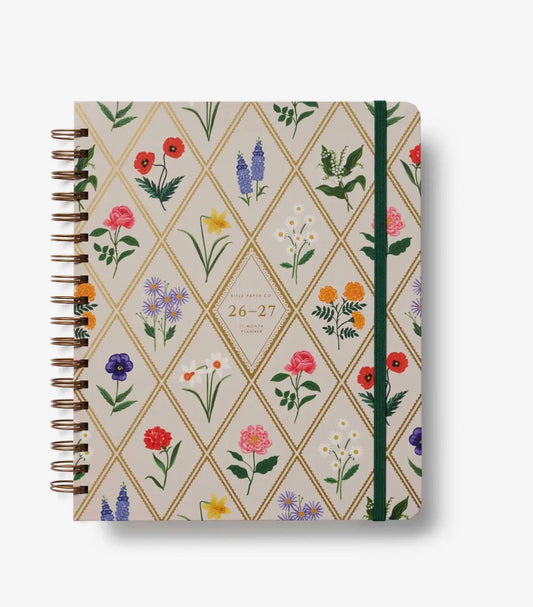 Rifle Paper Co. - 2027 17-Month Academic Hardcover Spiral Planner -  Garden Study