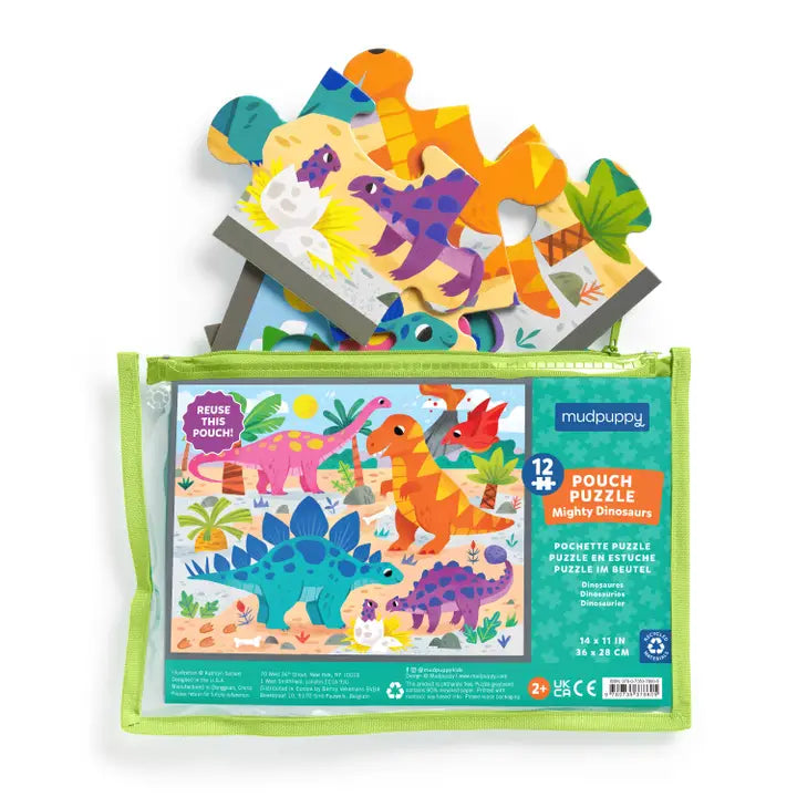Mudpuppy - Pouch Puzzle - Mighty Dinosaurs