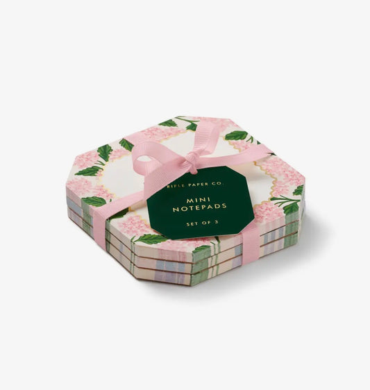 Rifle Paper Co. - Mini Notepad Trio - Pink Hydrangea