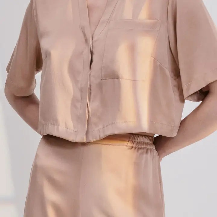 Lunya - Washable Silk High Rise Pant Set - Otium Tan