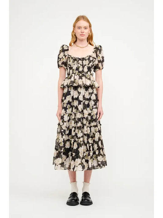 Clemence Blouse - Black Floral