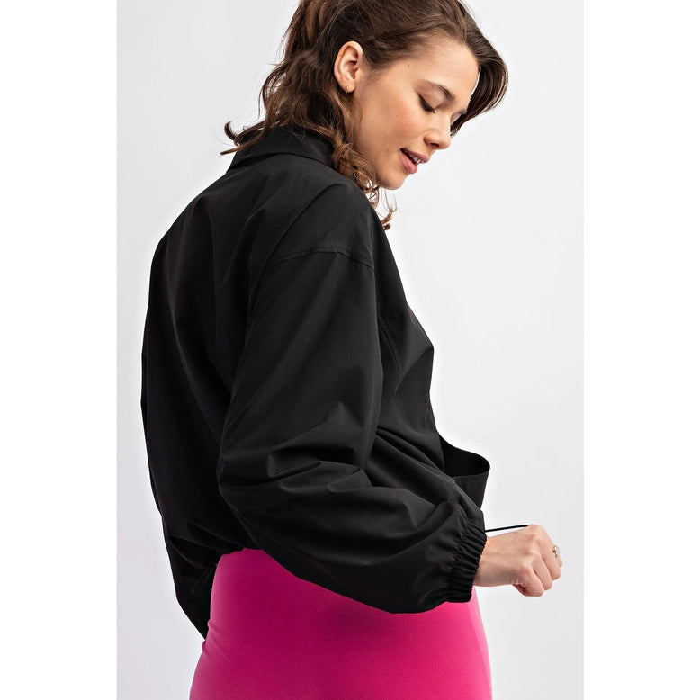 Quarter Zip Pullover Jacket - Black