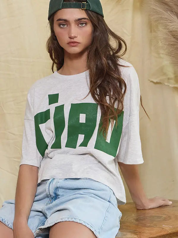 Boxy Crop Tee - Ciao - Green