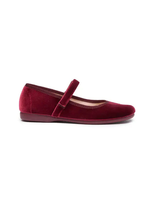 Classic Velvet Mary Jane - Burgundy