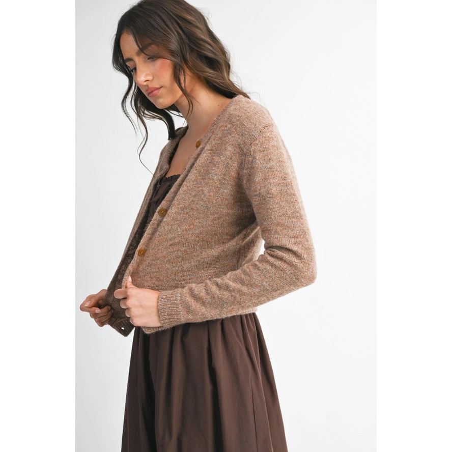 Knit Wool Cardigan - Mocha Mousse