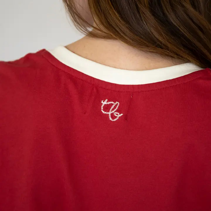 Sporty Vintage Tee - Red